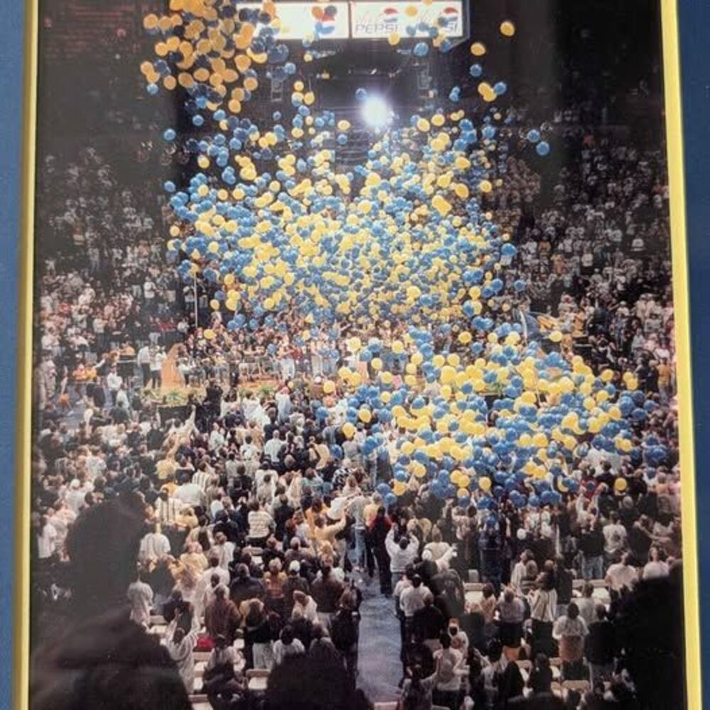 1997 National Championship Michigan Wolverines Framed Print with Blue Matting